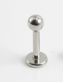 Fashion 1.2*10mm Single Alloy Geometric Ball Lip Nail (single Piece)