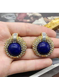 Aretes Redondos De Aleación Con Lazuli