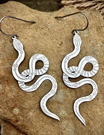 Fashion Silver Metal Snake Earrings