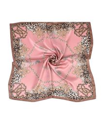 Fashion Pink Imitation Silk Printed Scarf