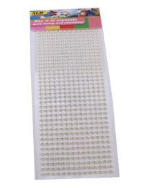 Fashion 6mm Pearl White Glue (the Whole Piece Is Not A Single Piece) 504 Pieces Geometric Pearl Adhesive Free Nail Art Sticker