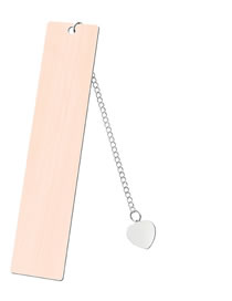 Fashion Heart Charm Large Bookmark Single Sided Rose Gold Stainless Steel Blank Tag Love Pendant Bookmark