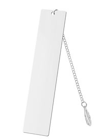 Fashion Leaf Large Bookmark Single Side Bright Silver Stainless Steel Blank Tag Leaf Pendant Bookmark