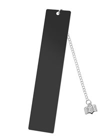 Fashion Book Large Bookmark Single Side Bright Black Stainless Steel Blank Tag Book Pendant Bookmark
