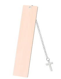 Fashion Cross Large Bookmark Single Sided Rose Gold Stainless Steel Blank Tag Cross Pendant Bookmark