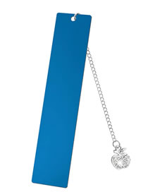 Fashion Diamond Apple Large Bookmark Single Side Bright Blue Stainless Steel Blank Hang Tag Diamond Apple Pendant Bookmark