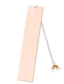Fashion Rainbow Large Bookmark One Sided Rose Gold Stainless Steel Blank Tag Drip Oil Rainbow Pendant Bookmark