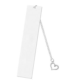 Fashion Love Large Bookmark Single Side Bright Silver Stainless Steel Blank Tag Love Pendant Bookmark