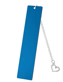 Fashion Love Large Bookmark Single-sided Bright Blue Stainless Steel Blank Tag Love Pendant Bookmark