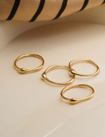 Fashion Gold Titanium Facet Ring Set