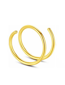Fashion 0.8*10_gold Stainless Steel Spiral Piercing Nose Ring