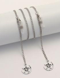 Fashion Silver Metal Star Moon Glasses Chain