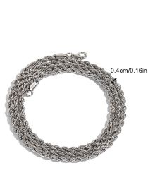Fashion 6 4mmx65cm Metal Twist Chain Necklace
