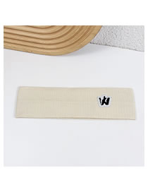 Fashion White Knitted Lettering Stretch Headband
