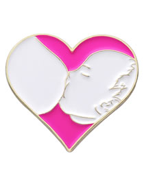 Fashion Gold Alloy Heart Paint Brooch