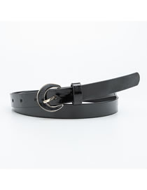 Fashion Black Patent Leather Wide Belt With Pu Spray Paint Buckle