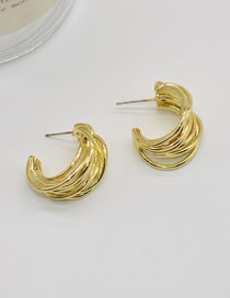 Fashion Gold Alloy Geometric C-shaped Earrings