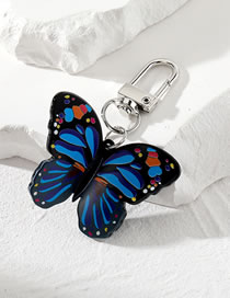 Fashion Black Blue Butterfly Acrylic Butterfly Keychain