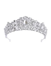 Fashion Rhinestone Silver Alloy Diamond Geometric Crown