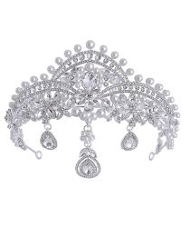 Fashion Rhinestone Silver Alloy Diamond Geometric Crown