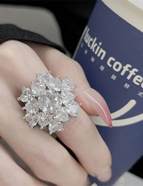 Fashion Ring Copper And Diamond Geometric Ring Set