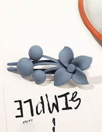 Fashion Fruit Flower Duckbill Clip-frosted Blue Gray Rhinestone Flower Hair Clip