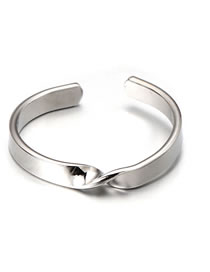Fashion Silver Irregular Twist Open Ring
