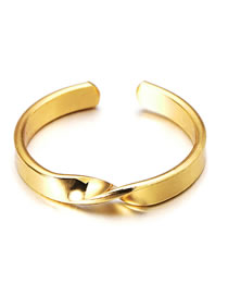 Fashion Gold Irregular Twist Open Ring