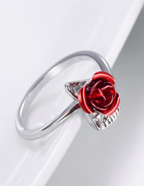 Fashion Silver Alloy Rose Open Ring