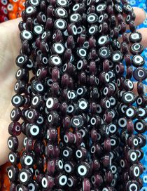 Fashion Oblate Dark Red (white Circle) 6mm Oblate Glass Eye Bead Accessories