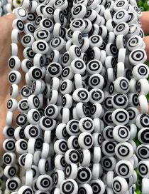 Fashion Flat Round Porcelain White (black Circle) 6mm Oblate Glass Eye Bead Accessories