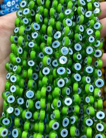 Fashion Flat Round Olive Green (blue Circle) 6mm Oblate Glass Eye Bead Accessories