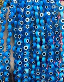Fashion Oblate Transparent Ice Blue (white Circle) 6mm Oblate Glass Eye Bead Accessories