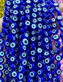 Fashion Flat Round Royal Blue (blue Circle) 8mm Oblate Glass Eye Bead Accessories