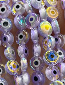 Fashion Electroplating Ab Light Purple 8mm Oblate Glass Eye Bead Accessories
