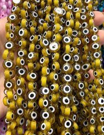 Fashion Oblate Yellow (white Circle) 10mm Oblate Glass Eye Bead Accessories