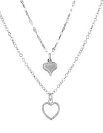 Fashion 16# Alloy Heart Double Layer Necklace