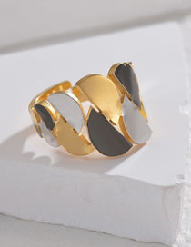 Fashion Color Matching Titanium Geometric Split Ring