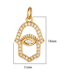 Fashion 18# Brass Diamond Eyes And Palm Accessories