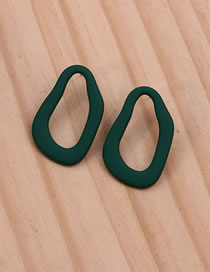 Fashion Dark Green Acrylic Geometric Hollow Irregular Stud Earrings