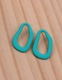 Fashion Blue Acrylic Geometric Hollow Irregular Stud Earrings