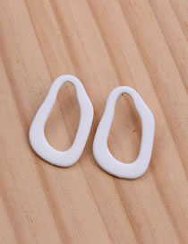 Fashion White Acrylic Geometric Hollow Irregular Stud Earrings
