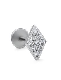 Fashion 8# Copper Diamond Geometric Piercing Flat Bottom Lip Nail