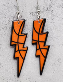 Fashion 6# Acrylic Double-sided Printing Lightning Earrings