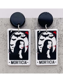 Fashion D. Acrylic Figure Double-sided Printed Tarot Card Earrings
