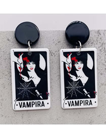 Fashion E. Acrylic Figure Double-sided Printed Tarot Card Earrings