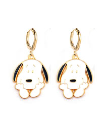 Fashion 5# Alloy Oil Drip Puppy Earrings Earrings