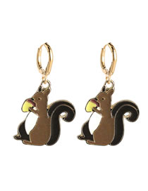 Fashion 1# Alloy Drip Oil Squirrel Pinecone Earrings Earrings