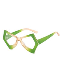 Fashion Two Green And White Slices Pc Irregular Large Frame Flat Mirror