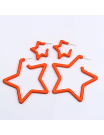 Fashion Orange Acrylic Pentagram Earring Set
